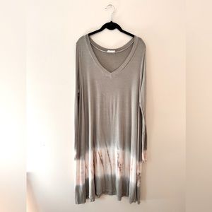 Altar’d State | Long Sleeve Neutral Tie Dye Dress | Size L